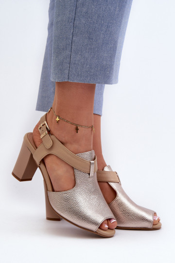 Sieviešu basenes no eko ādas Zelta krāsas Queenmarie 2