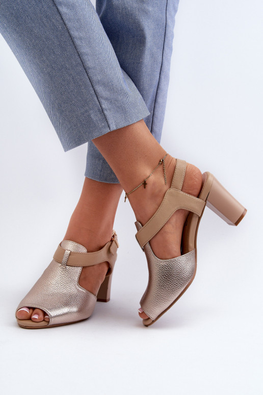 Sieviešu basenes no eko ādas Zelta krāsas Queenmarie Sieviešu basenes no eko ādas Zelta krāsas Queenmarie