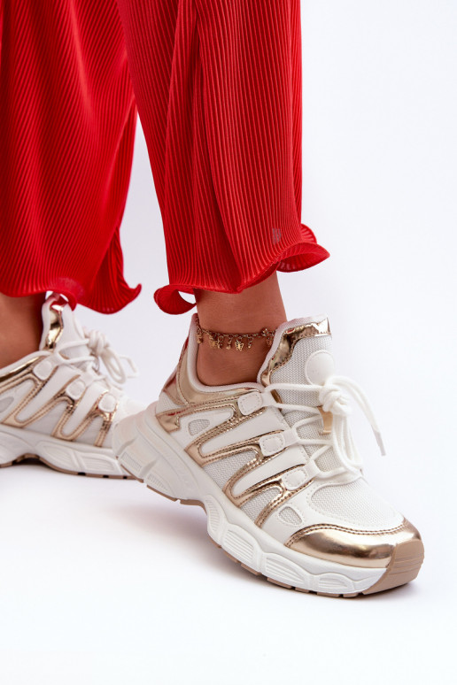 Sneakers modeļa apavi   Baltas-Zelta krāsas Ahmani