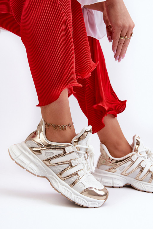 Sneakers modeļa apavi   Baltas-Zelta krāsas Ahmani