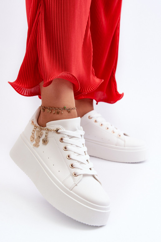 Sneakers modeļa apavi   ar platformu  baltas krāsas Tivissa Sneakers modeļa apavi   ar platformu  baltas krāsas Tivissa