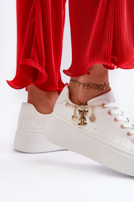 Sneakers modeļa apavi   ar platformu  baltas krāsas Tivissa Sneakers modeļa apavi   ar platformu  baltas krāsas Tivissa