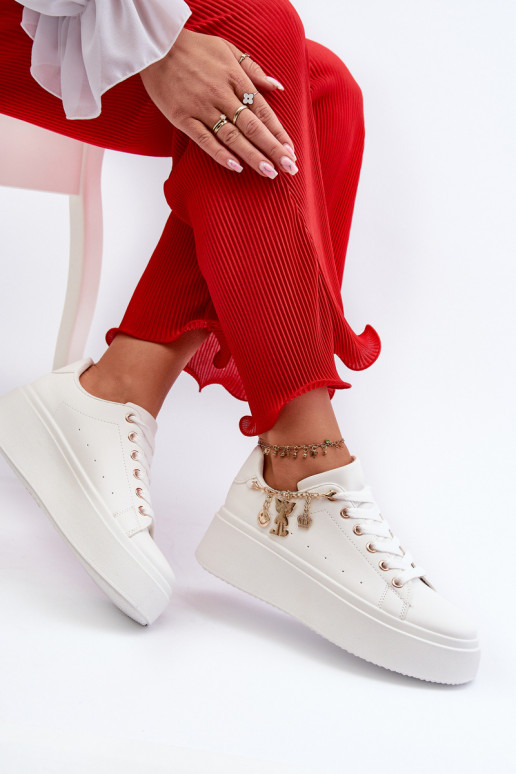 Sneakers modeļa apavi   ar platformu  baltas krāsas Tivissa Sneakers modeļa apavi   ar platformu  baltas krāsas Tivissa