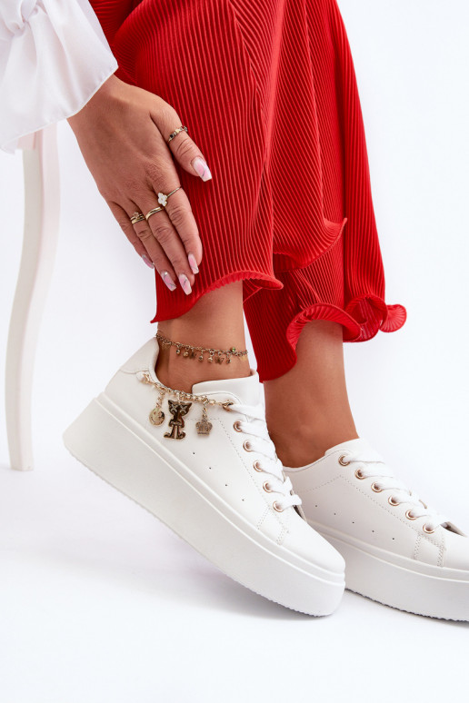 Sneakers modeļa apavi   ar platformu  baltas krāsas Tivissa Sneakers modeļa apavi   ar platformu  baltas krāsas Tivissa