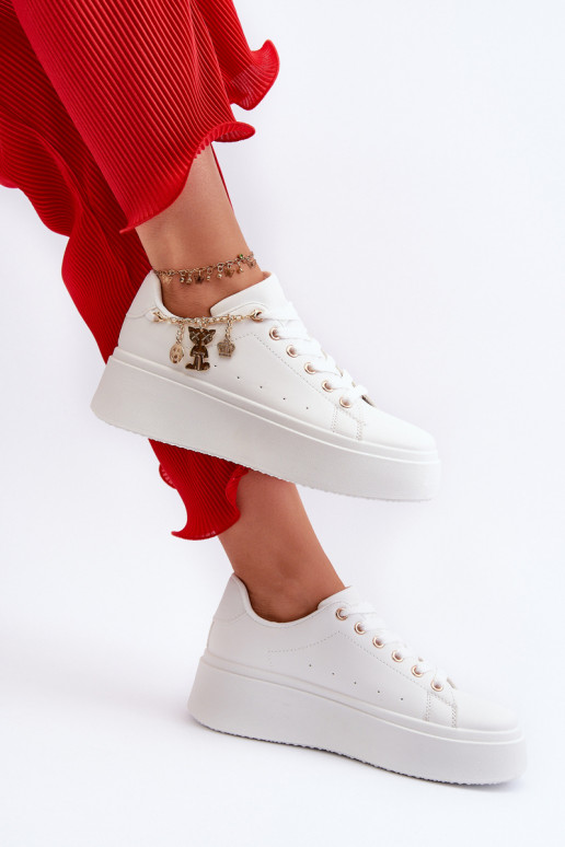 Sneakers modeļa apavi   ar platformu  baltas krāsas Tivissa Sneakers modeļa apavi   ar platformu  baltas krāsas Tivissa