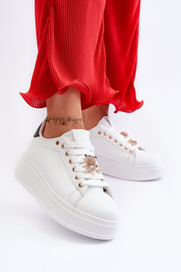Sneakers modeļa apavi   ar platformu  baltas krāsas Moanda 2