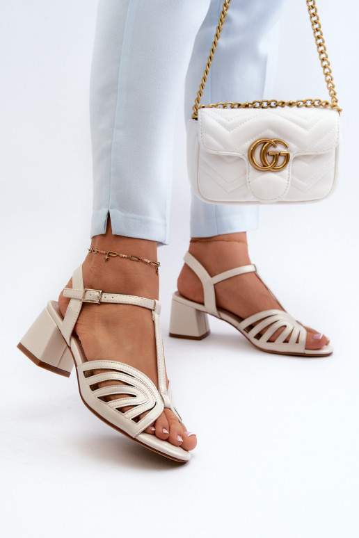 Elegantas augstpapēžu sandales Sergio Leone SK880 perlamutra