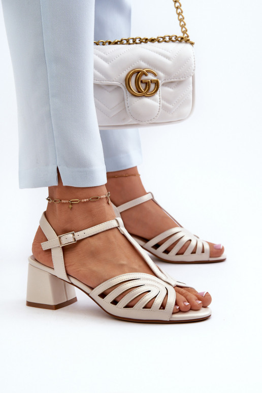 Elegantas augstpapēžu sandales Sergio Leone SK880 perlamutra