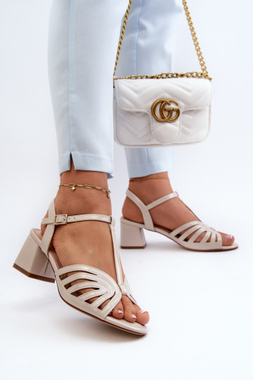 Laque   Elegantas augstpapēžu sandales Sergio Leone SK880 smilšu krāsas