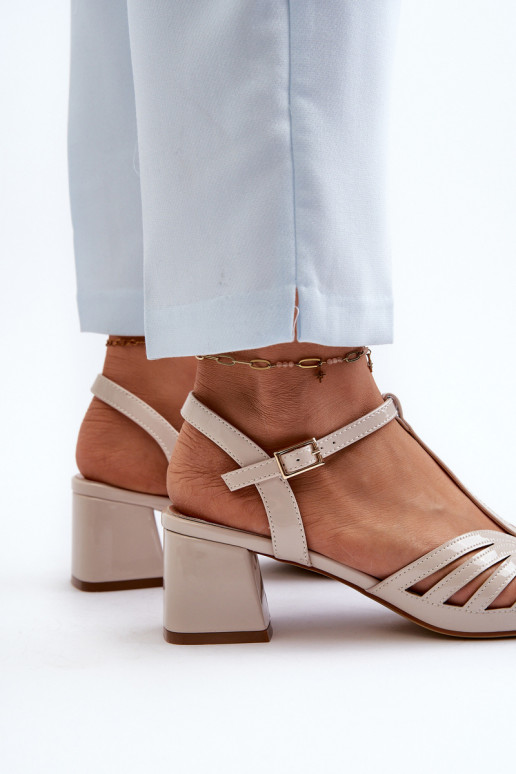 Laque   Elegantas augstpapēžu sandales Sergio Leone SK880 smilšu krāsas