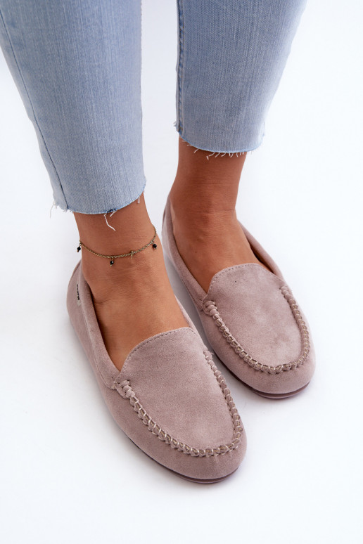 Sieviešu eko zamšādas mokasīni, violeta Amrutia