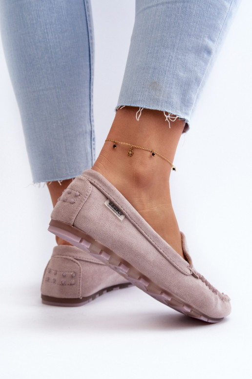 Sieviešu eko zamšādas mokasīni, violeta Amrutia