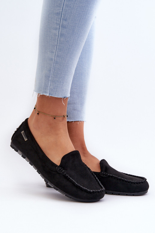 Sieviešu mokasīni, kas izgatavoti no Eco Suede Black Amrutia