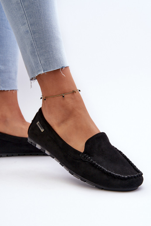 Sieviešu mokasīni, kas izgatavoti no Eco Suede Black Amrutia