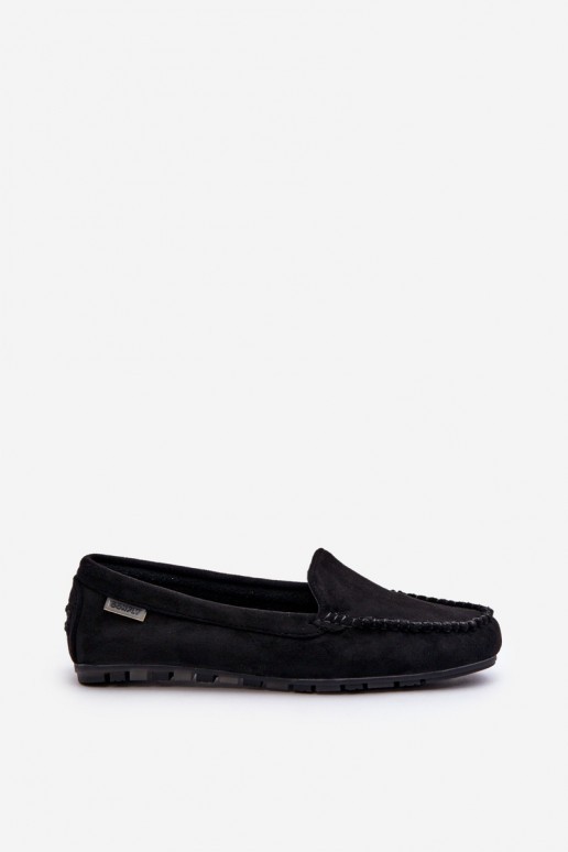 Sieviešu mokasīni, kas izgatavoti no Eco Suede Black Amrutia