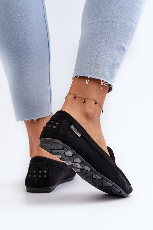 Sieviešu mokasīni, kas izgatavoti no Eco Suede Black Amrutia