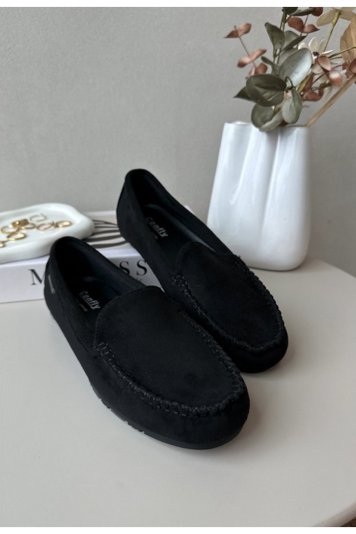 Sieviešu mokasīni, kas izgatavoti no Eco Suede Black Amrutia