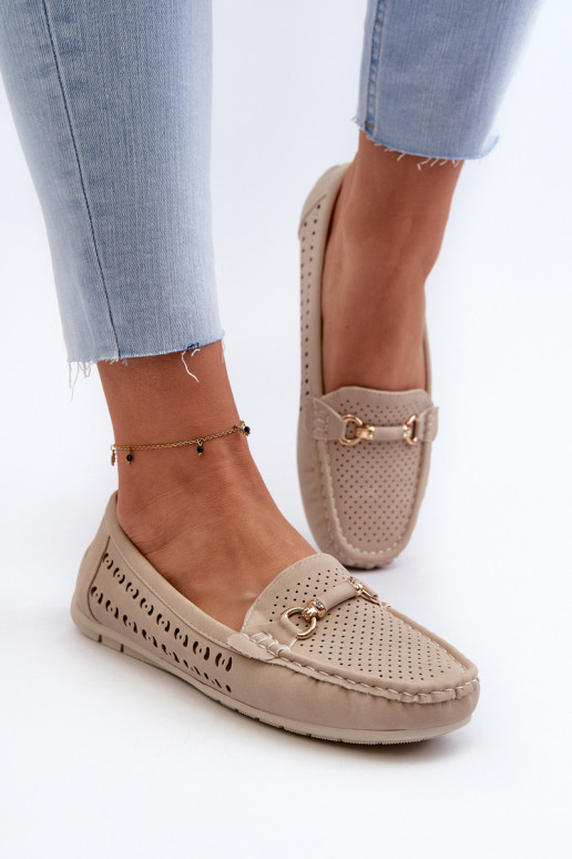 sieviešu mokasīni  ar ornamentiem smilšu krāsas Kaydance sieviešu mokasīni  ar ornamentiem smilšu krāsas Kaydance