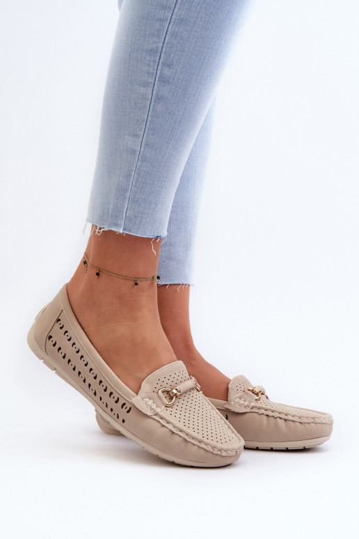 sieviešu mokasīni  ar ornamentiem smilšu krāsas Kaydance sieviešu mokasīni  ar ornamentiem smilšu krāsas Kaydance