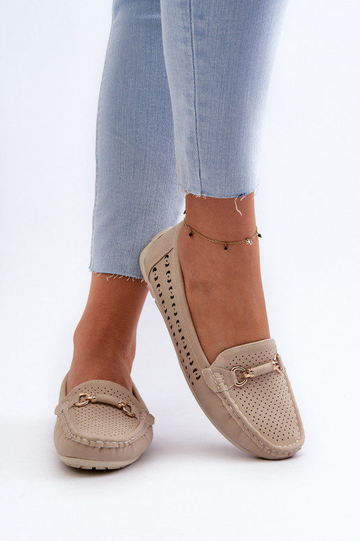 sieviešu mokasīni  ar ornamentiem smilšu krāsas Kaydance sieviešu mokasīni  ar ornamentiem smilšu krāsas Kaydance