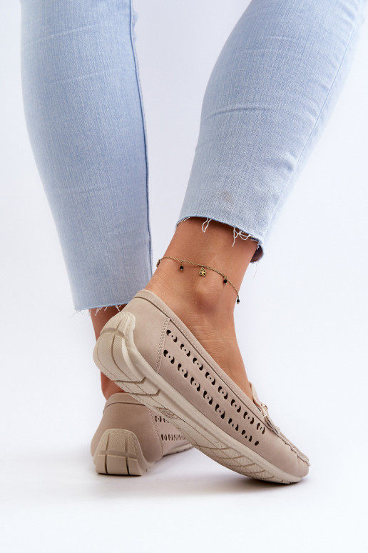 sieviešu mokasīni  ar ornamentiem smilšu krāsas Kaydance sieviešu mokasīni  ar ornamentiem smilšu krāsas Kaydance