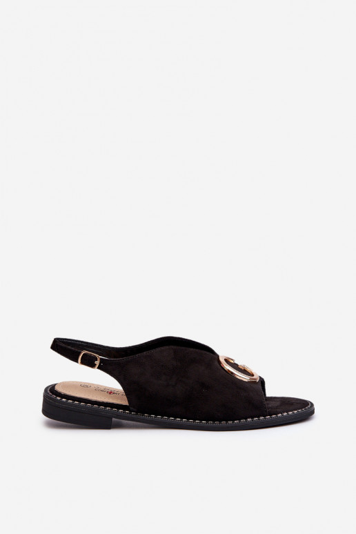 Eleganta stila Sieviešu basenes ar ornamentiem owe S.Barski KV27-058 melnas krāsas