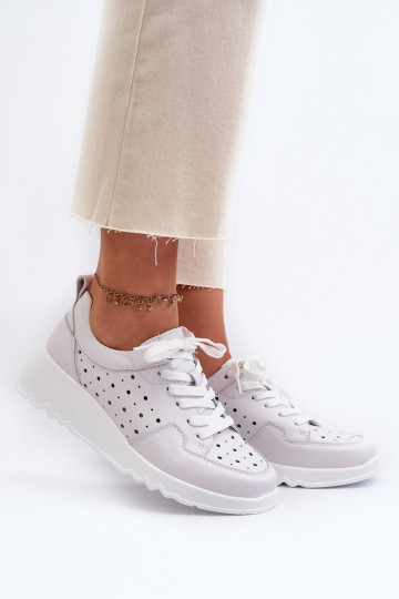 Sneakers modeļa apavi  Dabīgas ādas Pelēkas krāsas S.Barski LR482
