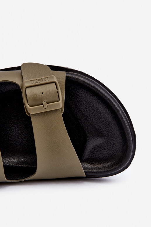 Vieglas vīriešu čības ar sprādzēm Big Star NN174592 haki krāsas