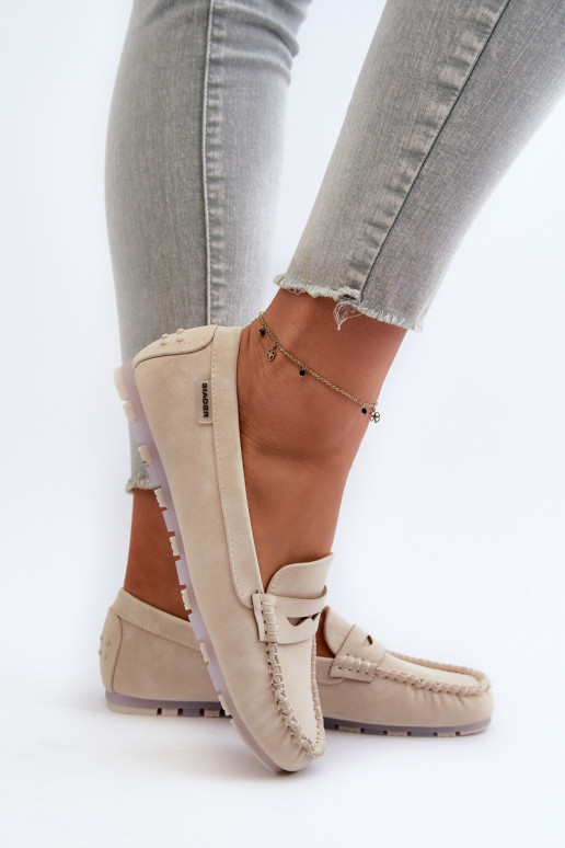 sieviešu mokasīni no eko ādas Ziloņkaula krāsas Celoria