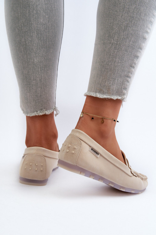 sieviešu mokasīni no eko ādas Ziloņkaula krāsas Celoria