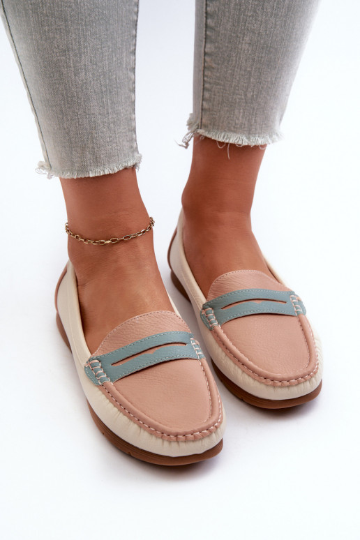 sieviešu mokasīni no eko ādas Rozā krāsas Vikitara