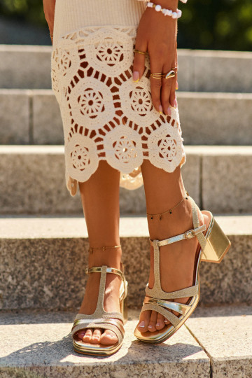 Sieviešu basenes no eko ādas Zelta krāsas Lyana 2