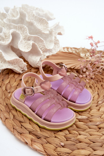 Bērnu sandales ar lipīgām aizdarēm  NN385020 Violeta krāsa