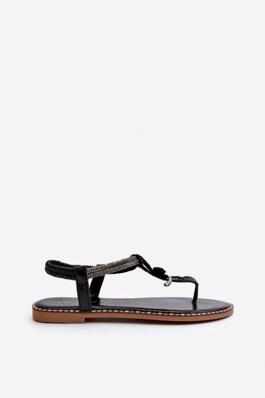 līdzenas zoles basenes  ar puķītēmem melnas krāsas Edoni līdzenas zoles basenes  ar puķītēmem melnas krāsas Edoni