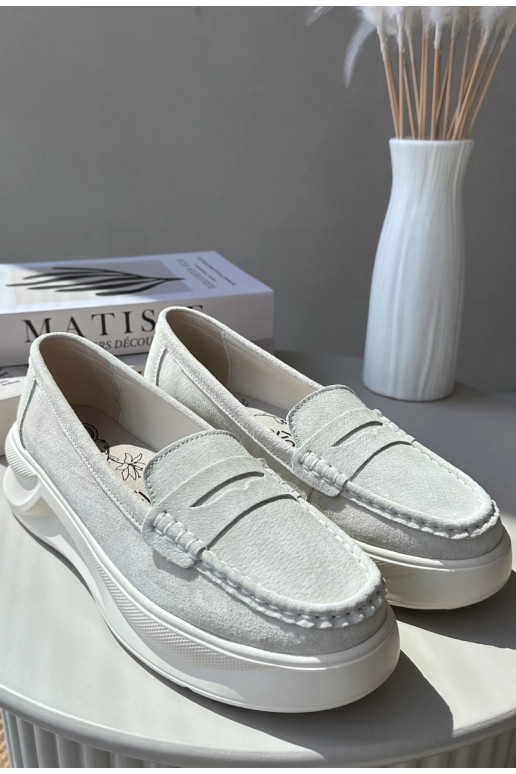 zamšādas   Mokasīni Ziloņkaula krāsas Filidia