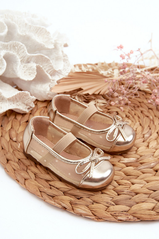 balerīnas   Bērnu apavi ar bantītēm Zelta krāsas Jellema balerīnas   Bērnu apavi ar bantītēm Zelta krāsas Jellema