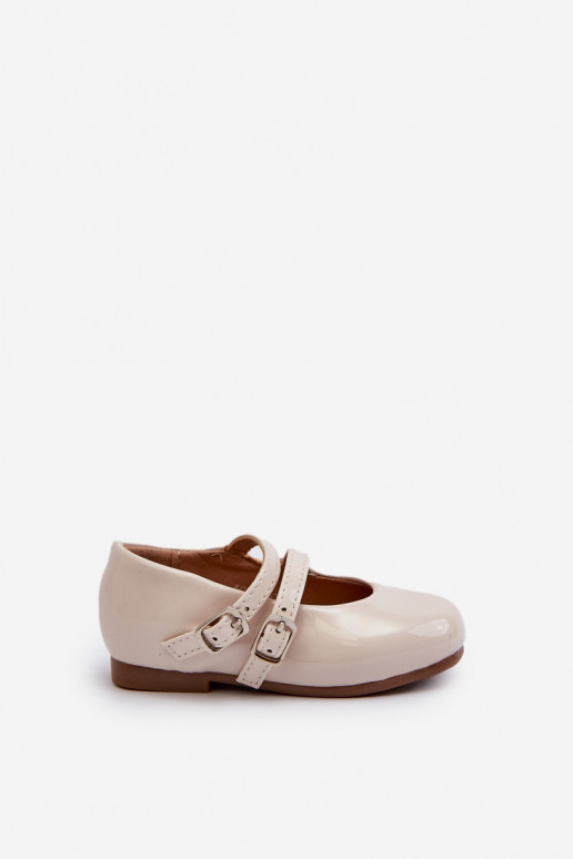 Laque balerīnas   Bērnu apavi ar siksniņām smilšu krāsas Margenis Laque balerīnas   Bērnu apavi ar siksniņām smilšu krāsas Margenis
