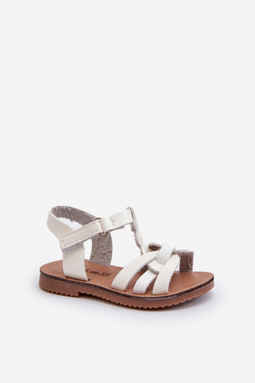 Bērnu sandales ar lipīgām aizdarēm baltas krāsas Marimona 2