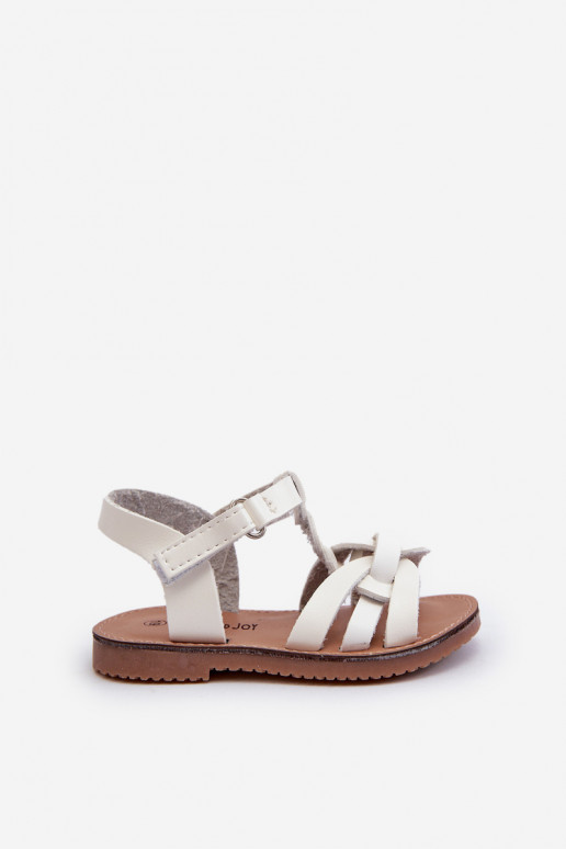 Bērnu sandales ar lipīgām aizdarēm baltas krāsas Marimona