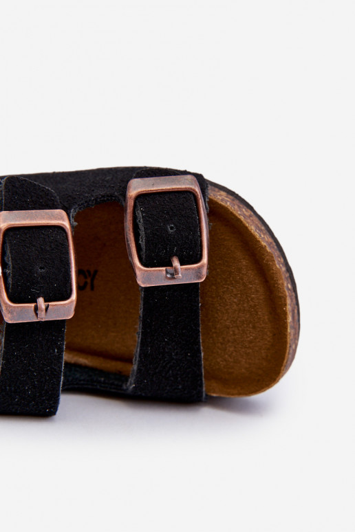 sandales Bērnu apavi  ar lipīgām aizdarēm melnas krāsas Rorria