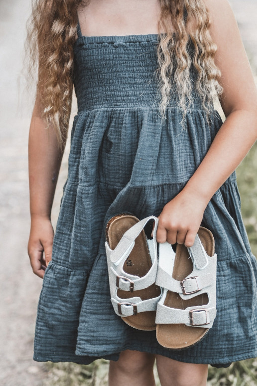 sandales Bērnu apavi  ar lipīgām aizdarēm Pelēkas krāsas Rorria