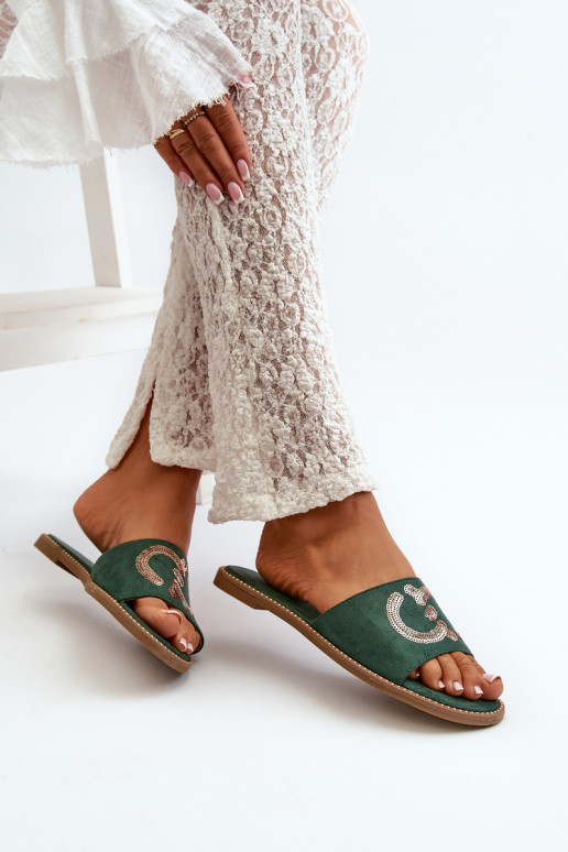 Sieviešu dzīvoklis Čības ar zvīņām S.Barski KV27-052 Zaļas krāsas Sieviešu dzīvoklis Čības ar zvīņām S.Barski KV27-052 Zaļas krāsas