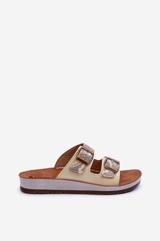 Ērtas sieviešu čības ar sprādzēm Inblu CP000045 Zelta krāsas