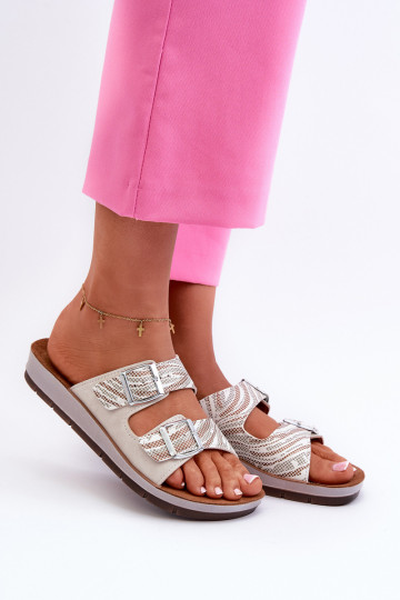 Ērtas sieviešu čības ar sprādzēm Inblu CP000045 smilšu krāsas 2