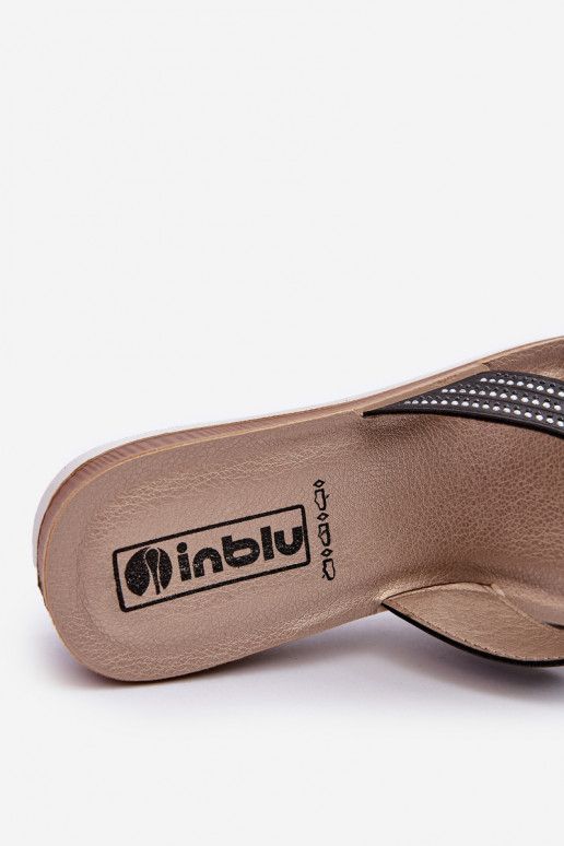 Ērtas sieviešu čības ar mirdzošiem spīdumiņiem Inblu BV000037 melnas krāsas