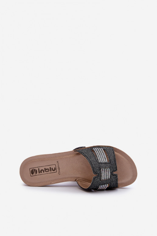 Ērtas spīdīgas čības   Inblu BA000050 melnas krāsas