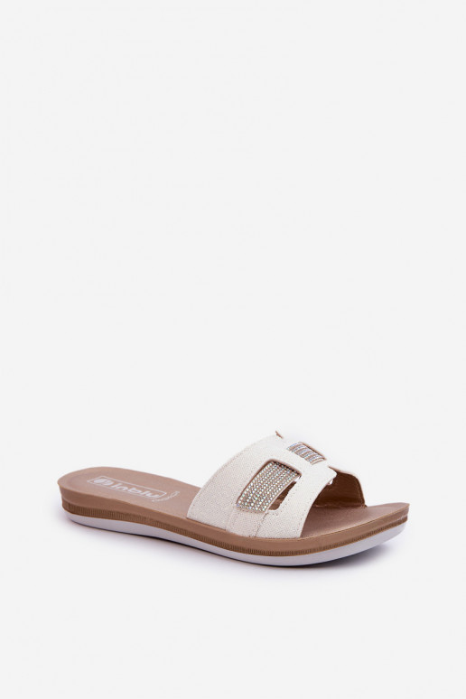 Ērtas spīdīgas čības   Inblu BA000050 baltas krāsas