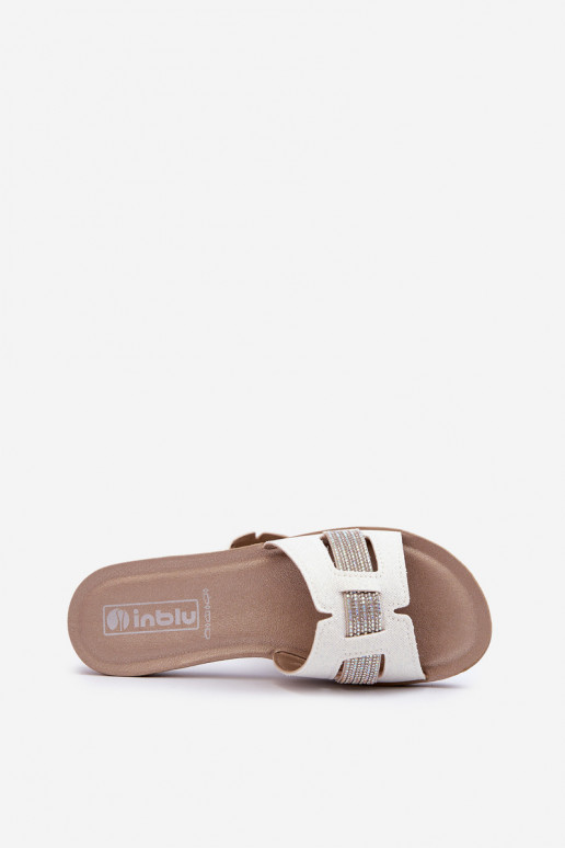 Ērtas spīdīgas čības   Inblu BA000050 baltas krāsas