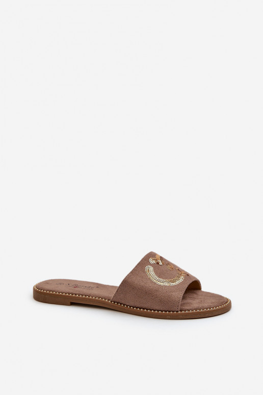 Sieviešu dzīvoklis Čības ar zvīņām S.Barski KV27-052 brūnas krāsas Sieviešu dzīvoklis Čības ar zvīņām S.Barski KV27-052 brūnas krāsas