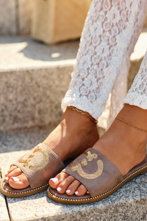 Sieviešu dzīvoklis Čības ar zvīņām S.Barski KV27-052 brūnas krāsas Sieviešu dzīvoklis Čības ar zvīņām S.Barski KV27-052 brūnas krāsas